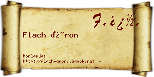 Flach Áron névjegykártya