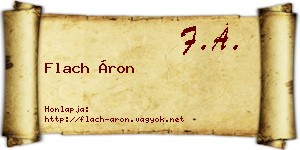 Flach Áron névjegykártya